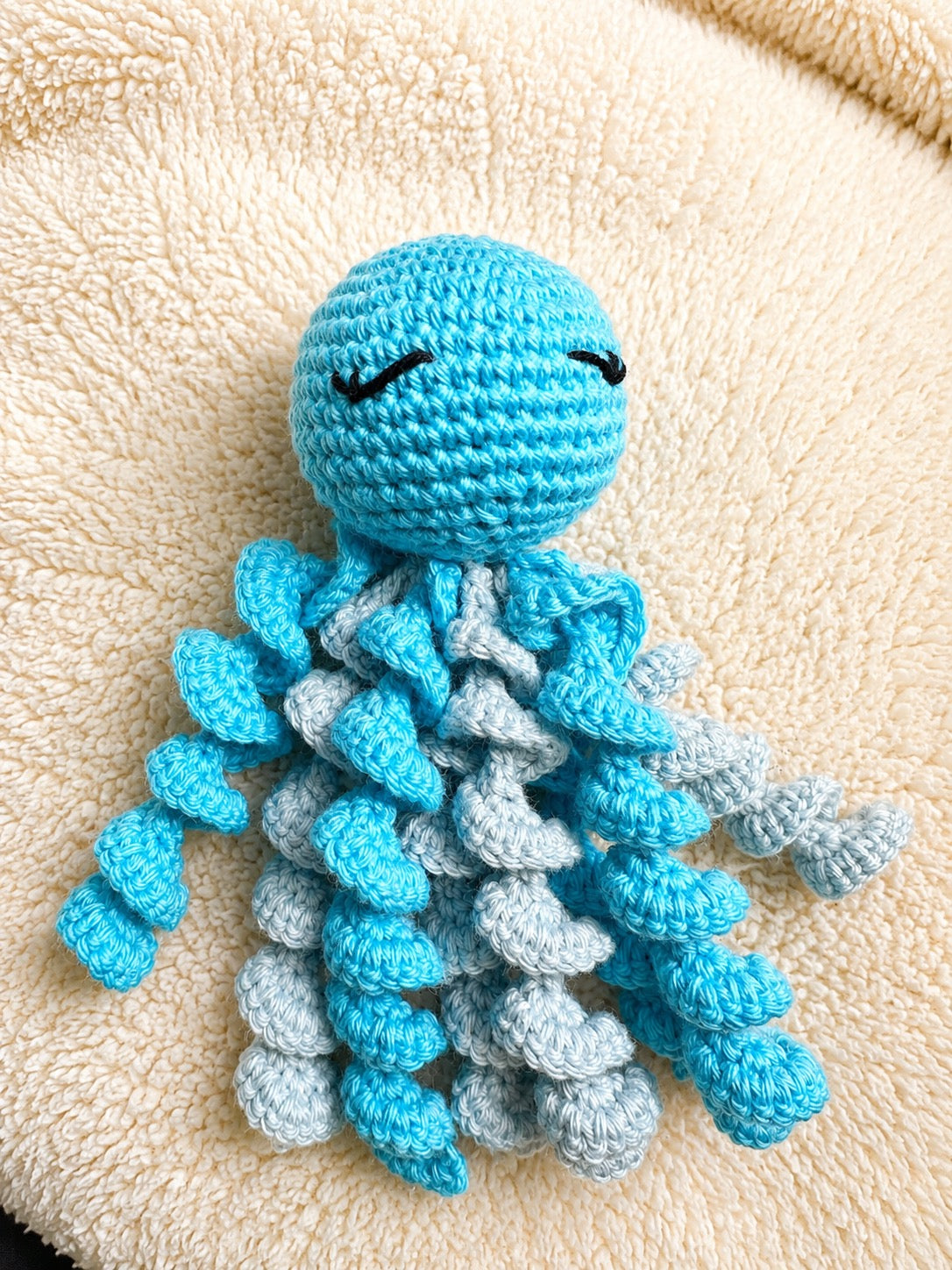 Doudou pieuvre - turquoise