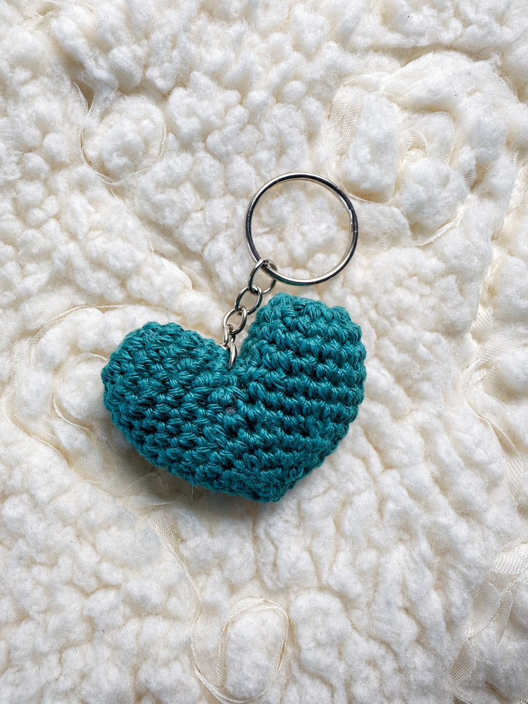 Porte clé coeur - turquoise