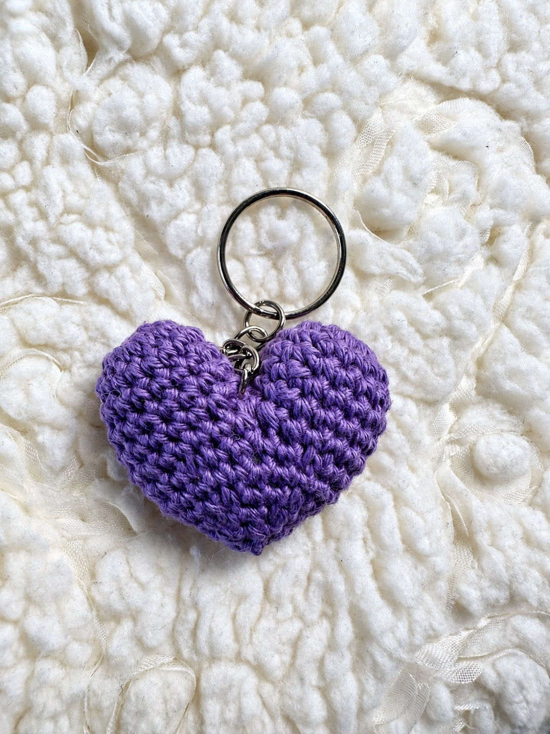 Porte clé coeur - violet