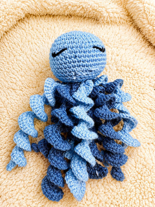 Doudou pieuvre - Bleu moyen