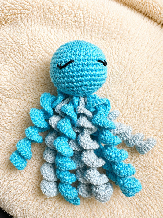Doudou pieuvre - turquoise