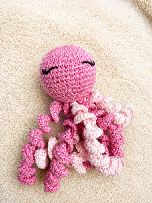 Doudou pieuvre - rose