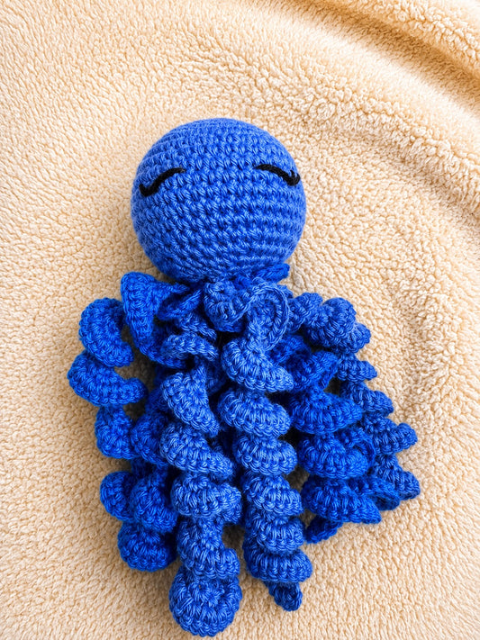Doudou pieuvre - Bleu roi