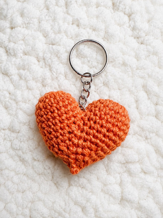 Porte clé coeur - orange