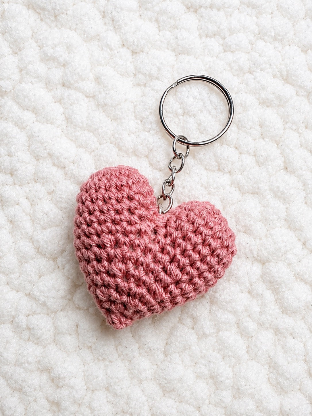 Porte clé coeur - rose