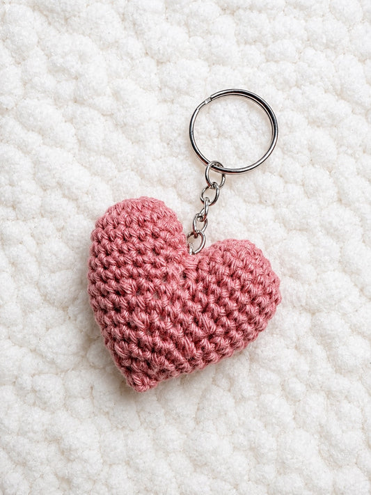 Porte clé coeur - rose