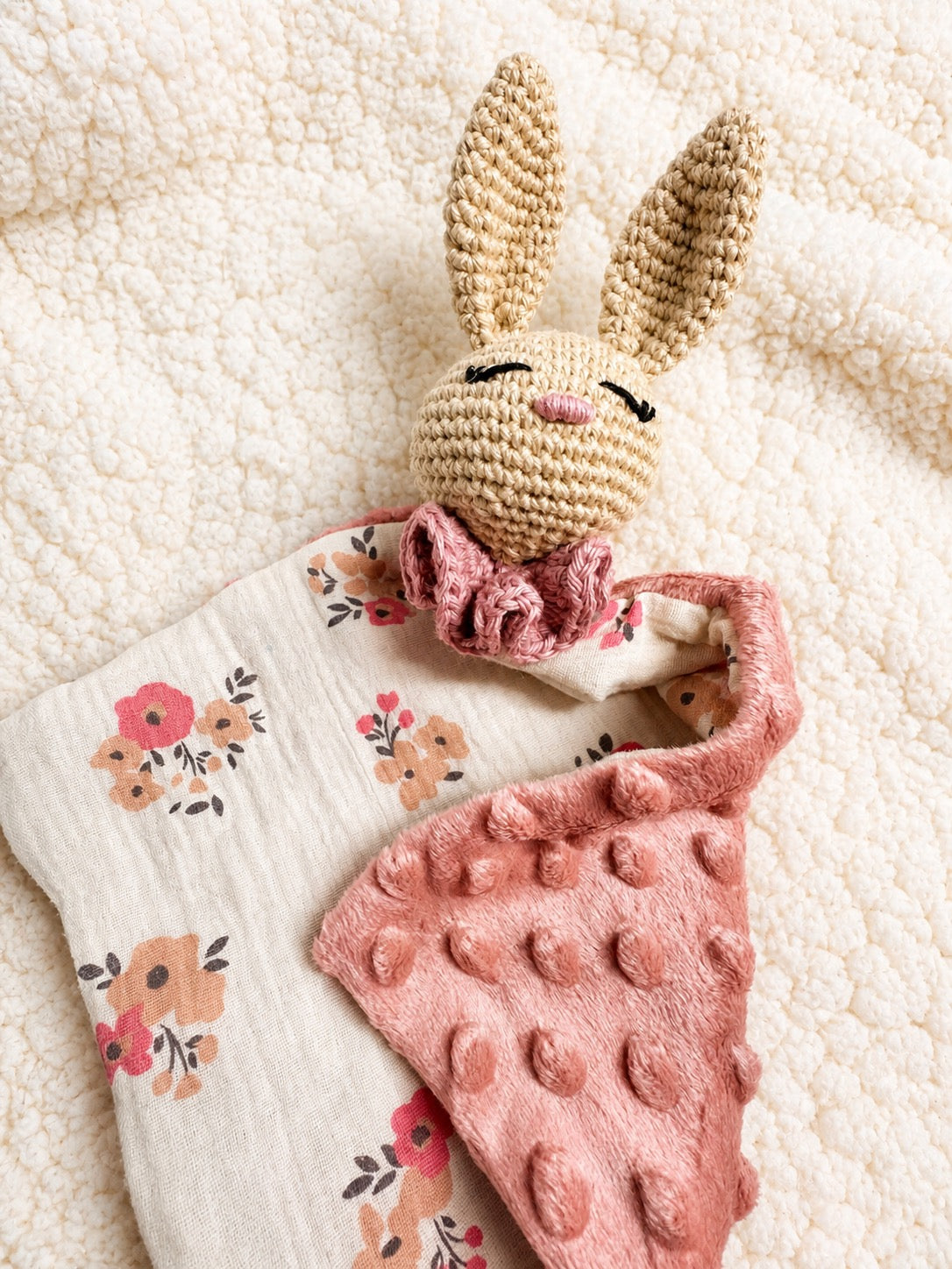 Doudou Lapin - Beige et vieux rose