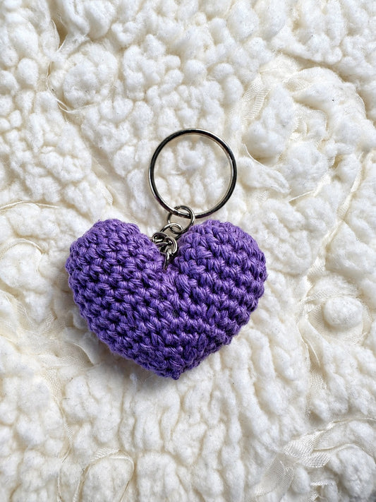 Porte clé coeur - violet